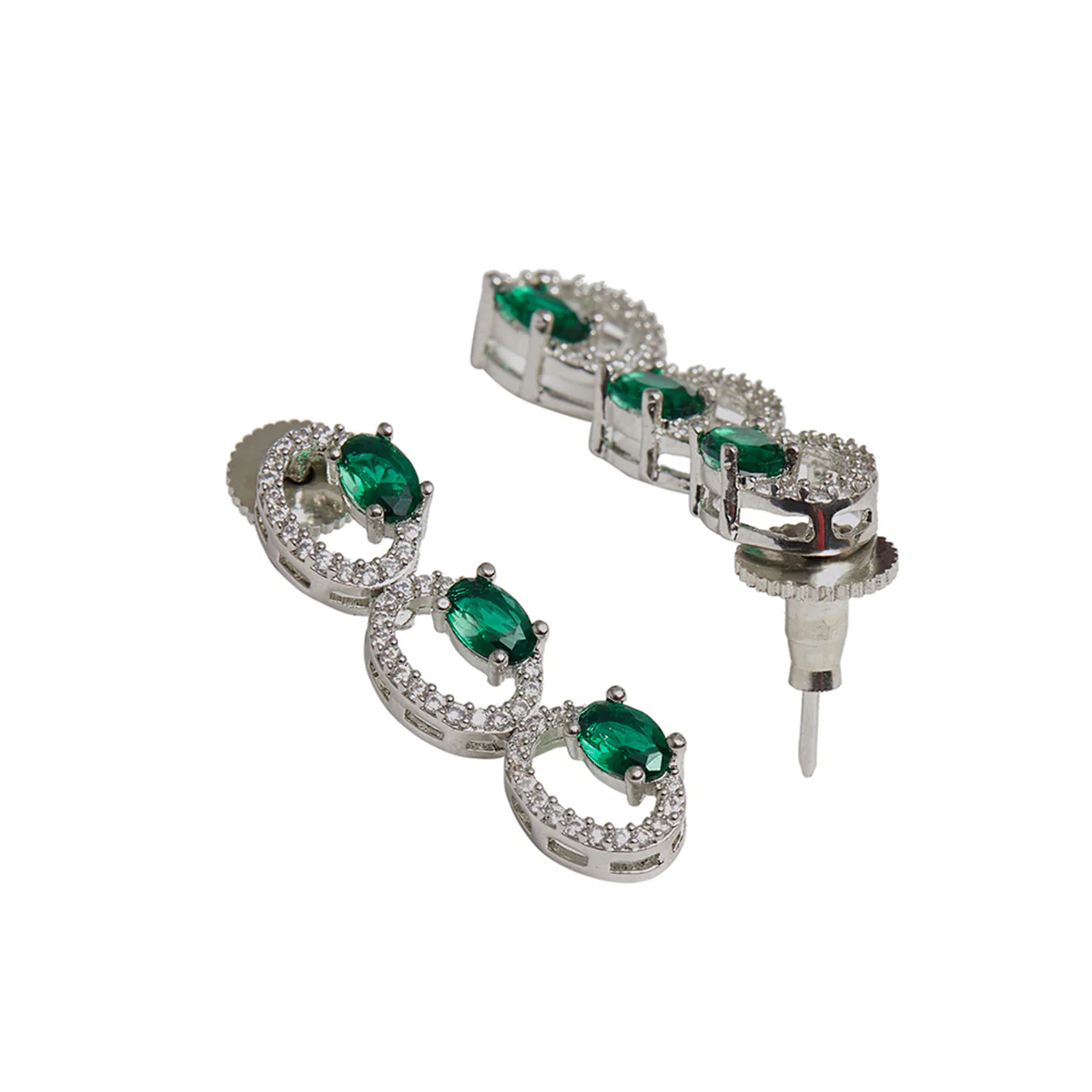Elegance collection Necklace with green and silver gems - Image 5