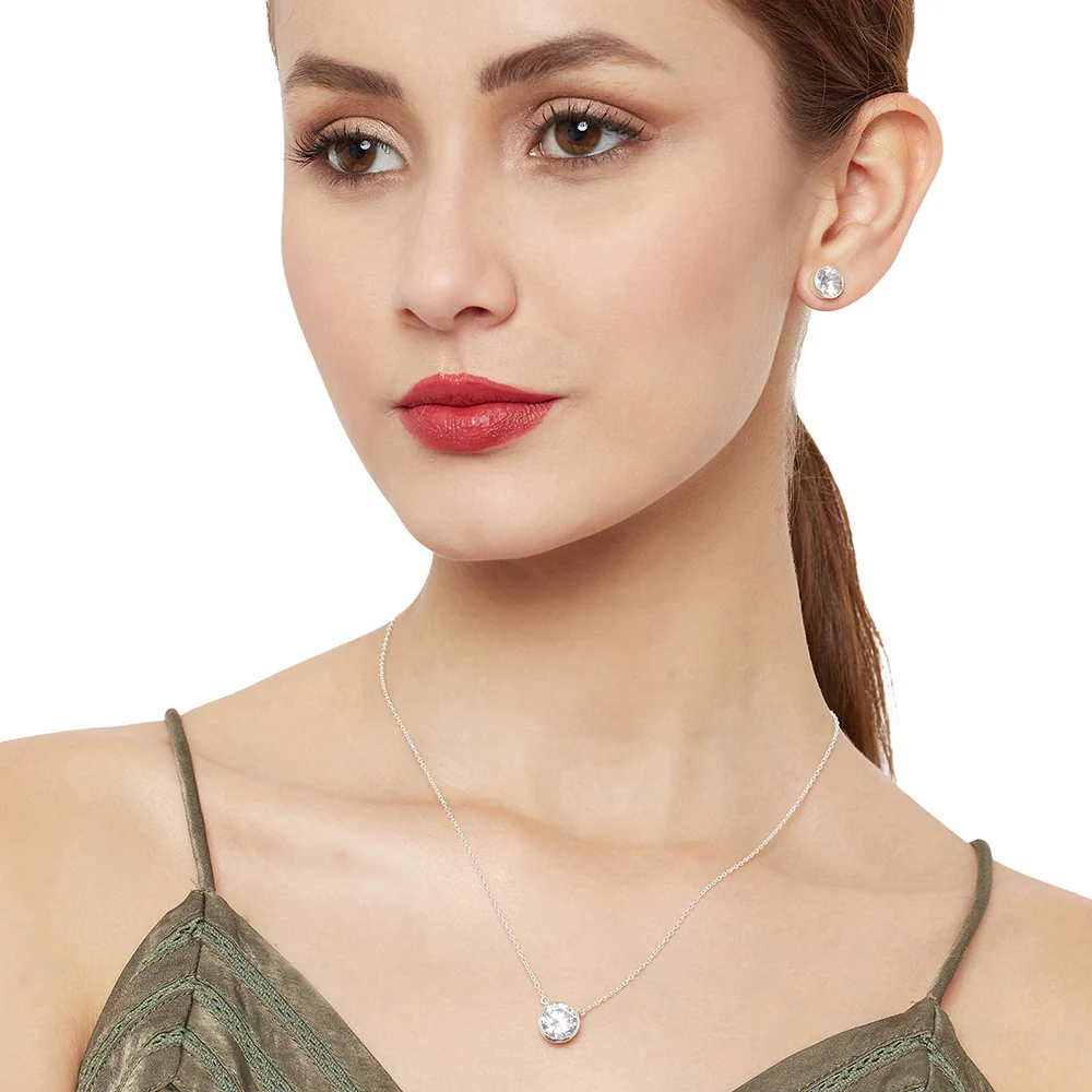 Elegant 925 Sterling Silver Necklace Set - Image 2