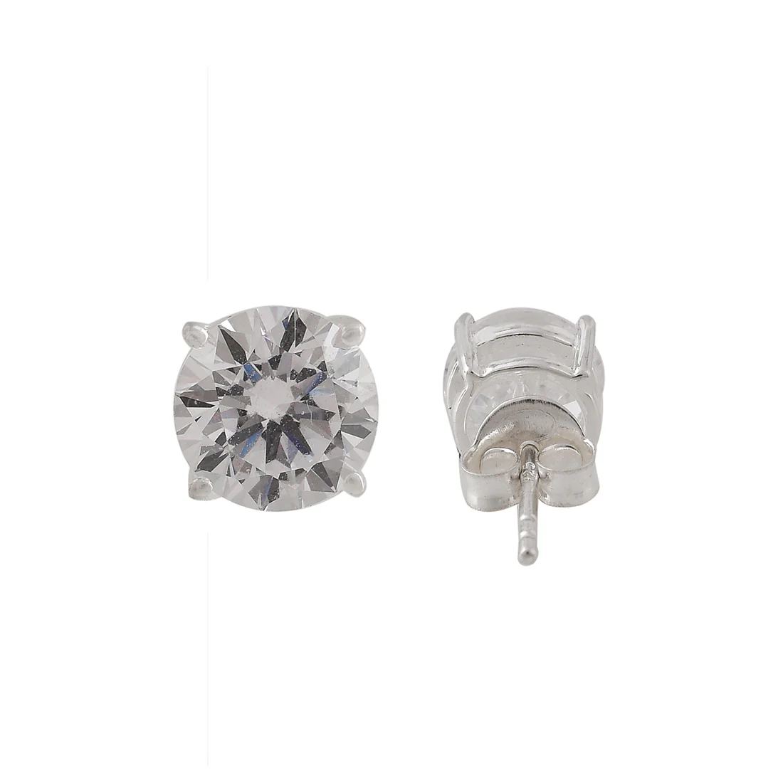 Elegant CZ Studded 925 Sterling Silver Earrings - Image 5
