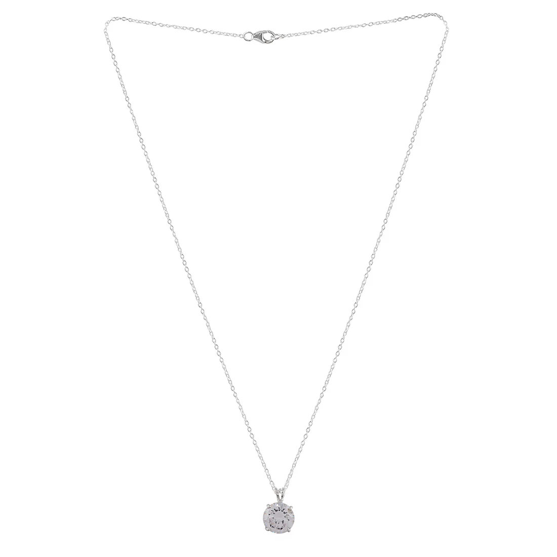 Elegant CZ Studded 925 Sterling Silver Pendant Set - Image 4