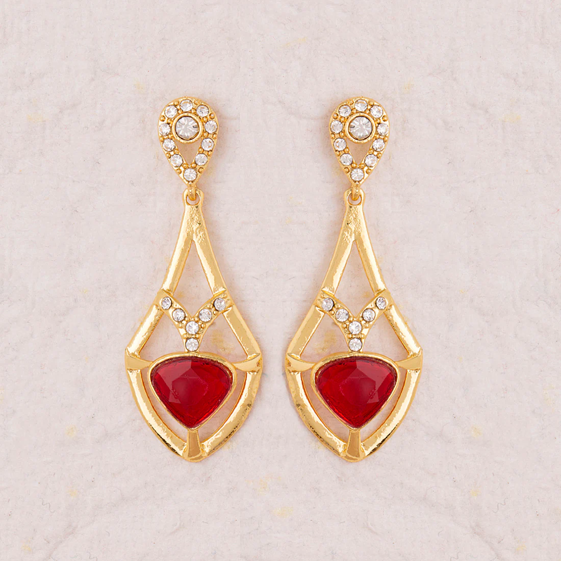 Elegant Gem Studded Dainty Drop Earrings