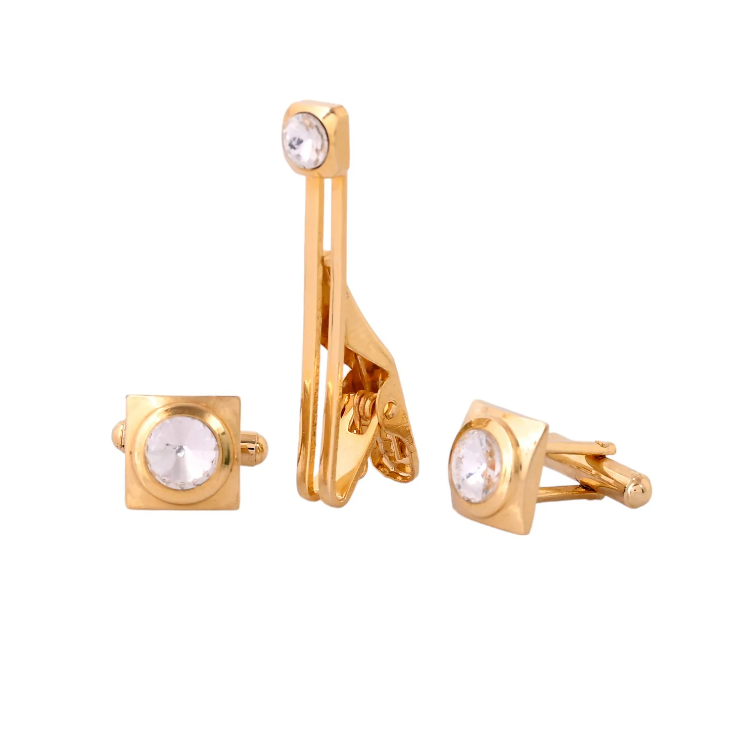 Elegant Golden Tie Pin and Cufflink Set - Image 4