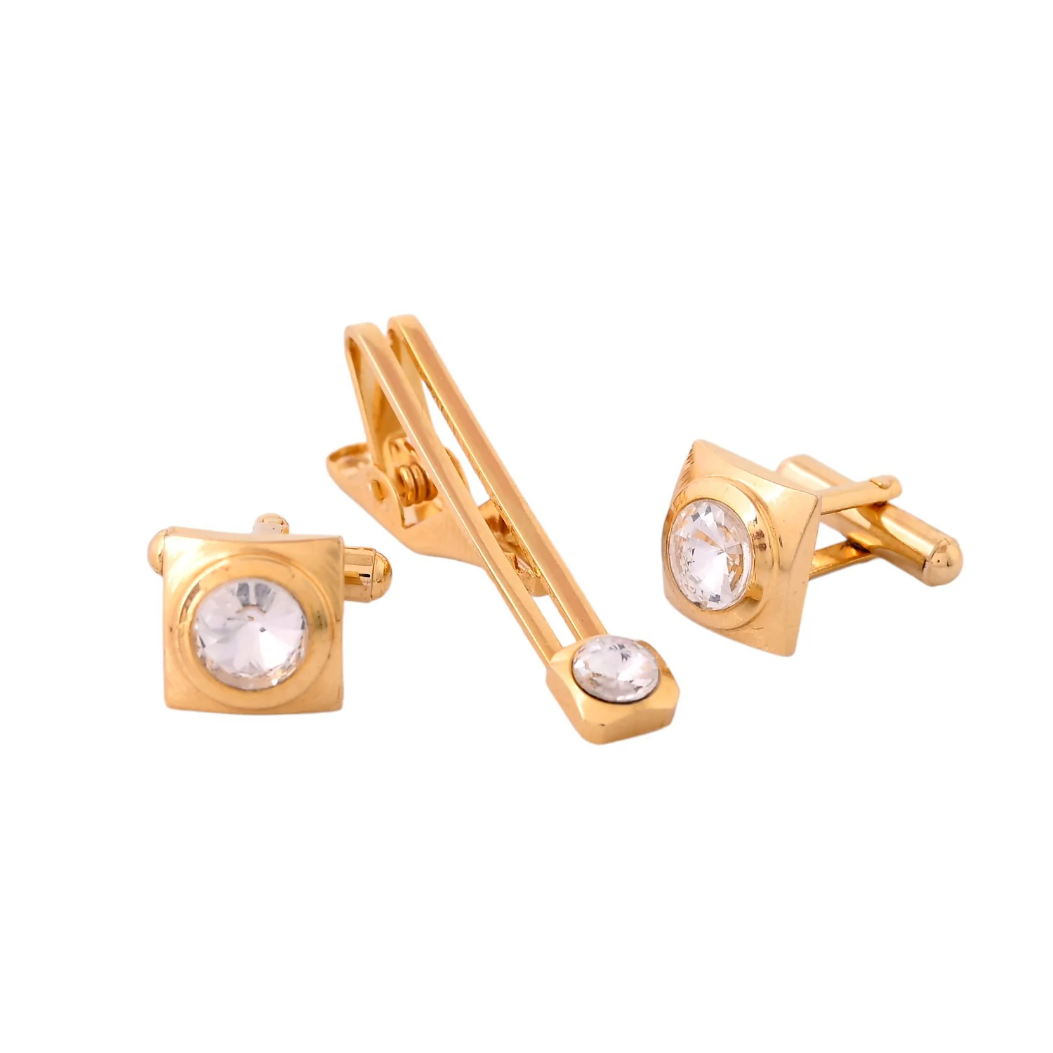 Elegant Golden Tie Pin and Cufflink Set - Image 5