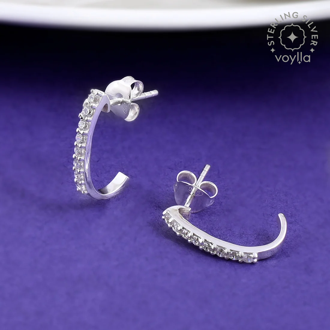 Elegant Hoop Shape 925 Sterling Silver Earrings