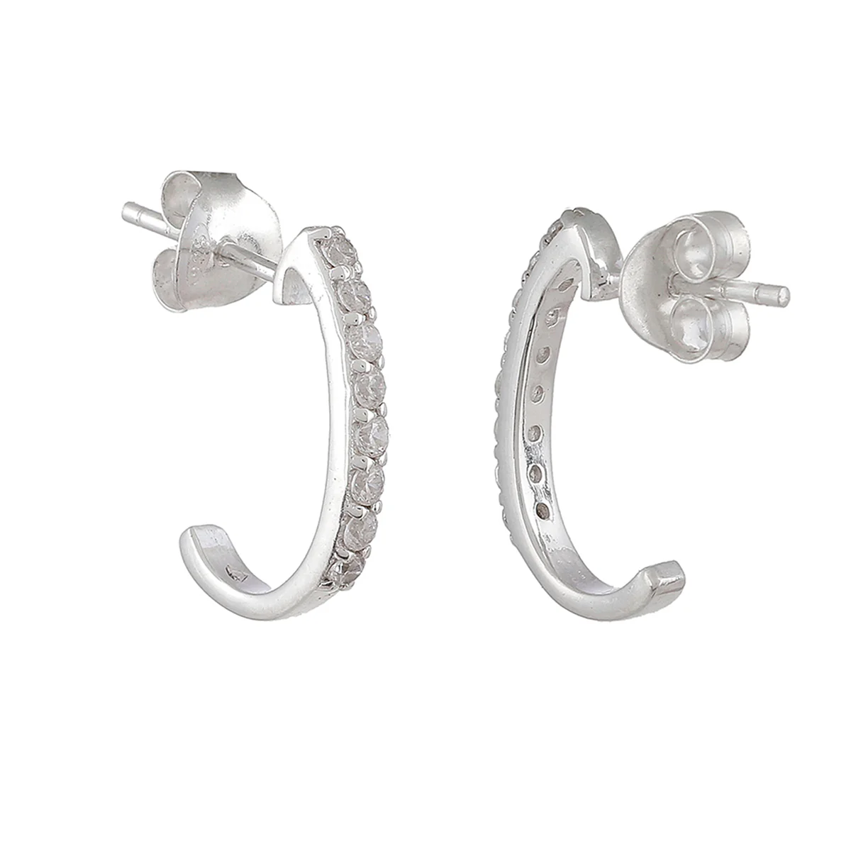 Elegant Hoop Shape 925 Sterling Silver Earrings - Image 4