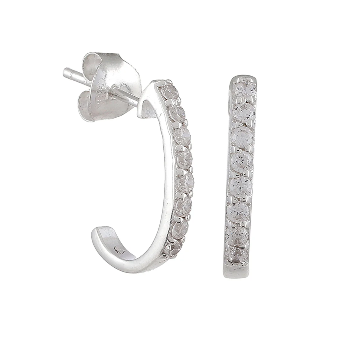Elegant Hoop Shape 925 Sterling Silver Earrings - Image 5