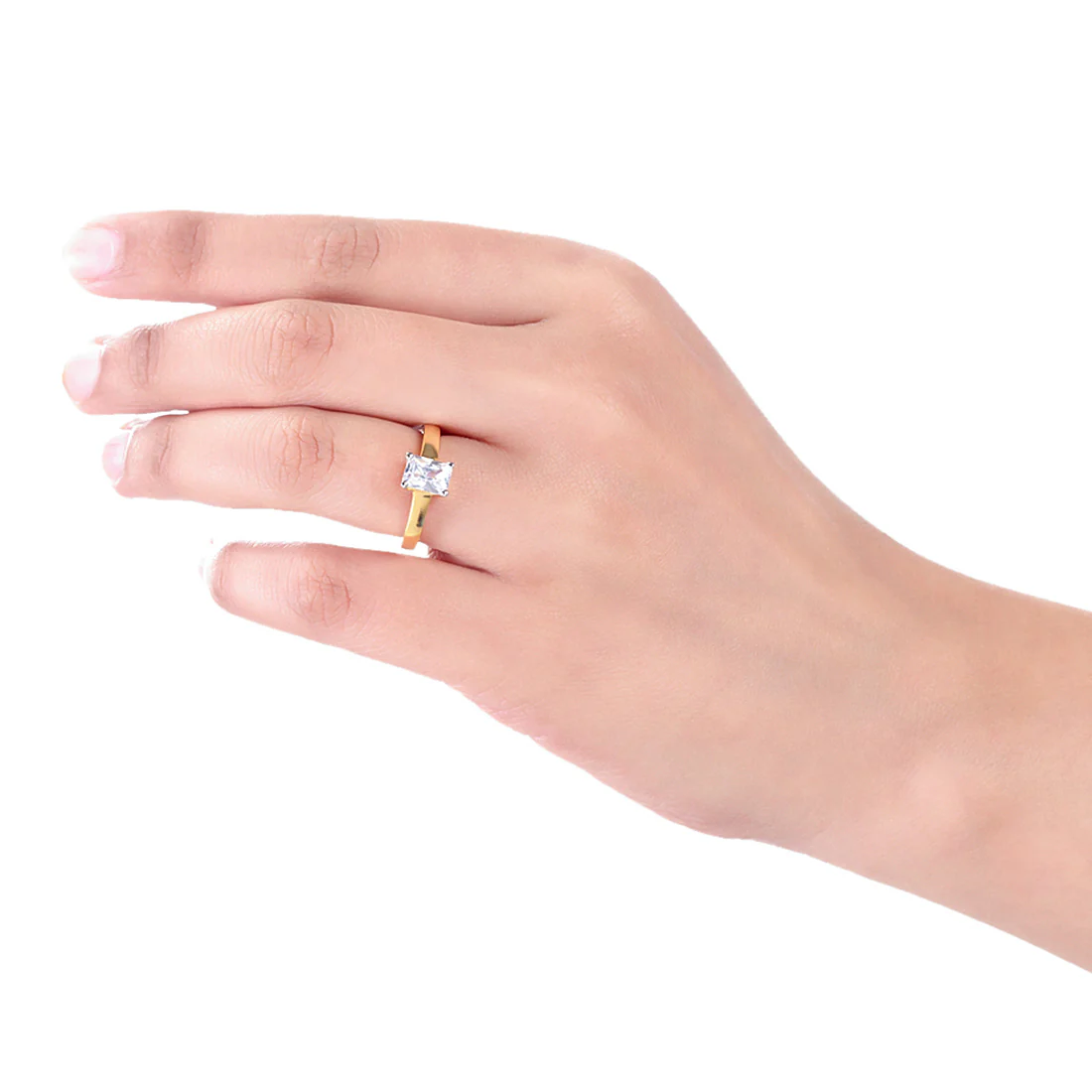Emerald Cut American Diamond Gemstone Ring - Image 2