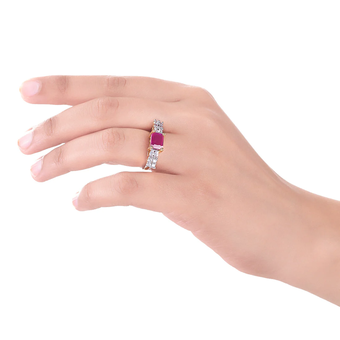 Emerald Cut Zircon Gem Adorned Ring - Image 2