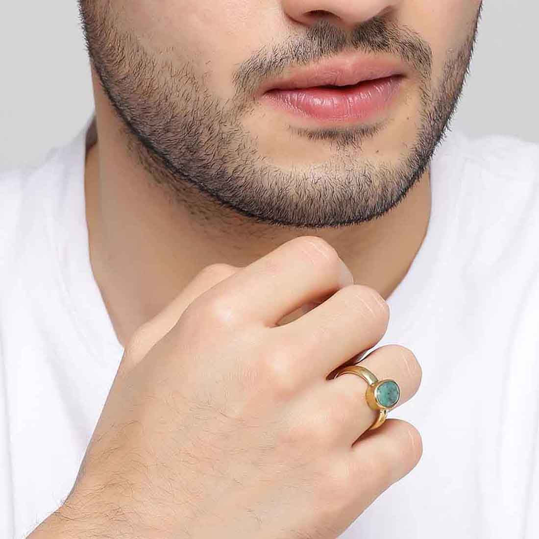 Emerald (Panna) 3.25 Ratti Ashtadhatu Rashi Ratna Ring with original Lab Test Certificate - Image 2