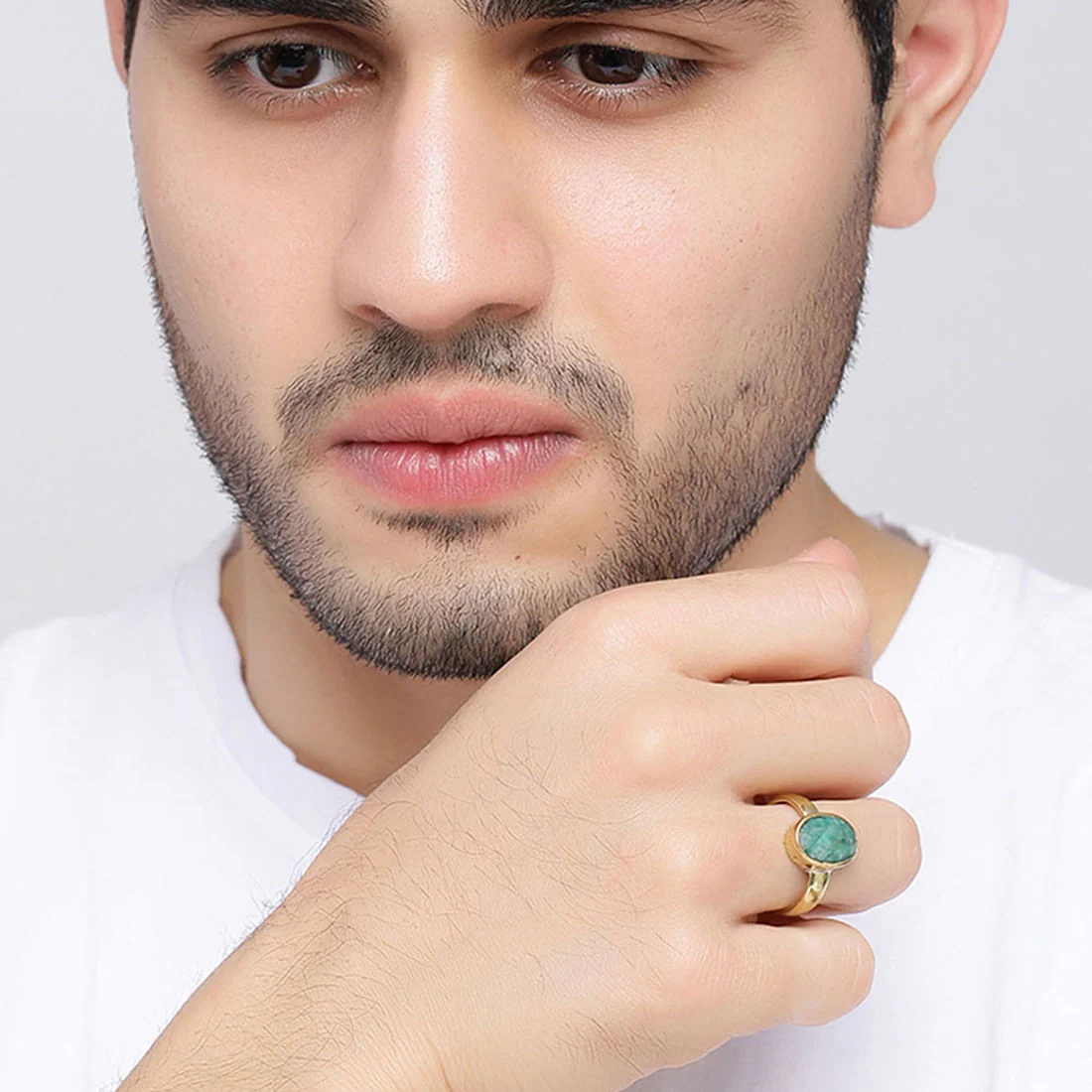 Emerald (Panna) 5.25 Ratti Ashtadhatu Rashi Ratna Ring with original Lab Test Certificate - Image 2