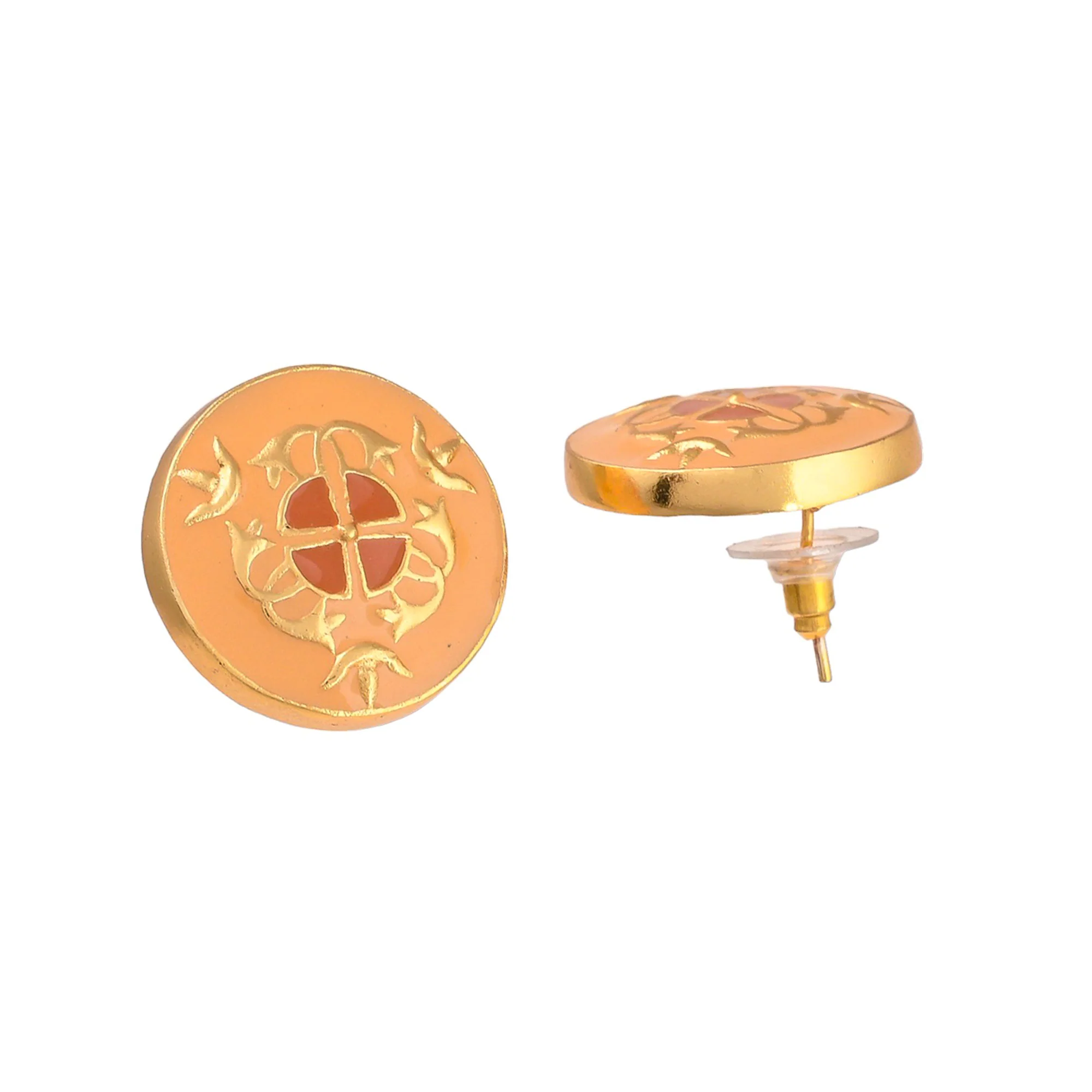 Enameled Elegance Gold Plated Jewellery Set - Image 8
