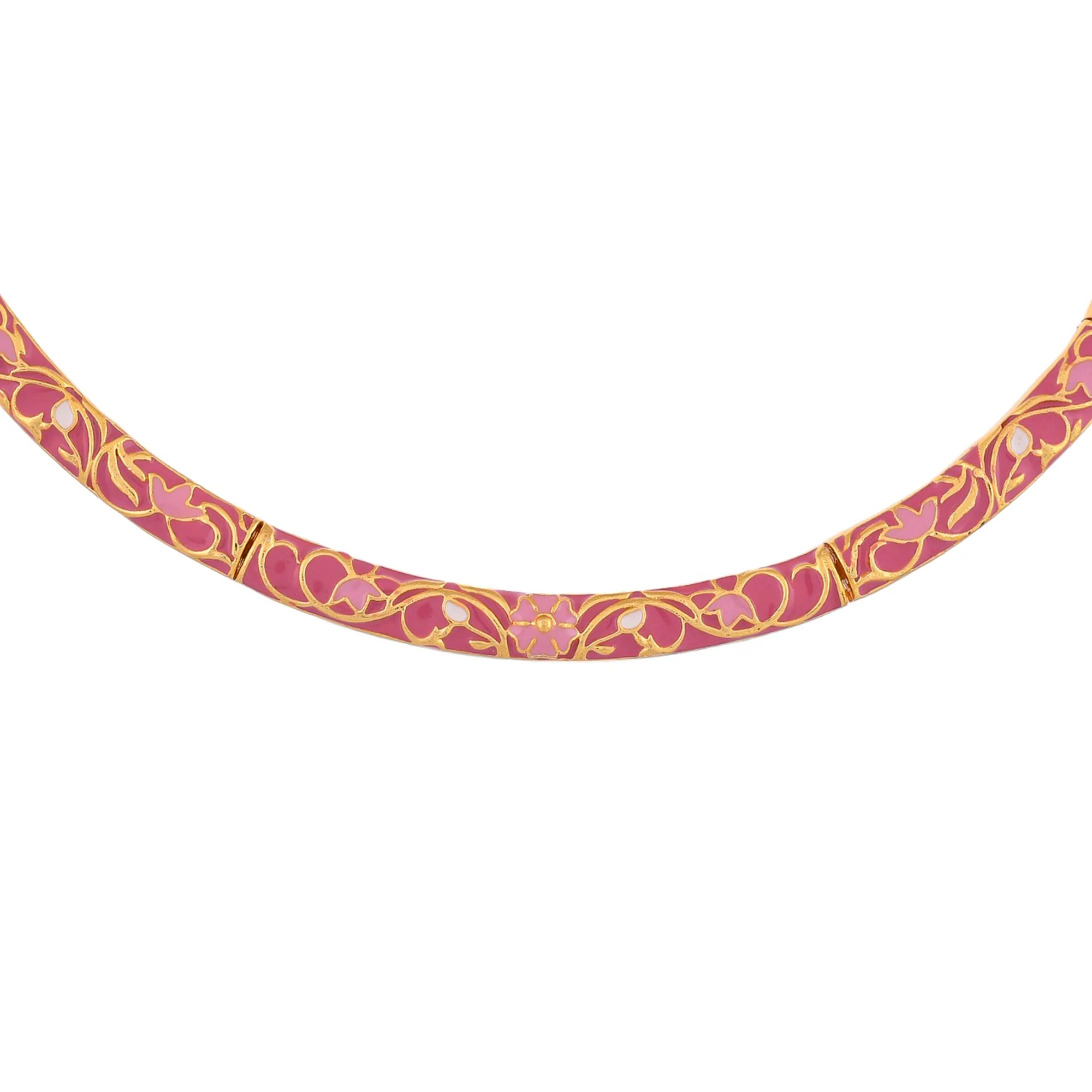 Enameled Elegance Pink Enamel Jewellery Set - Image 6