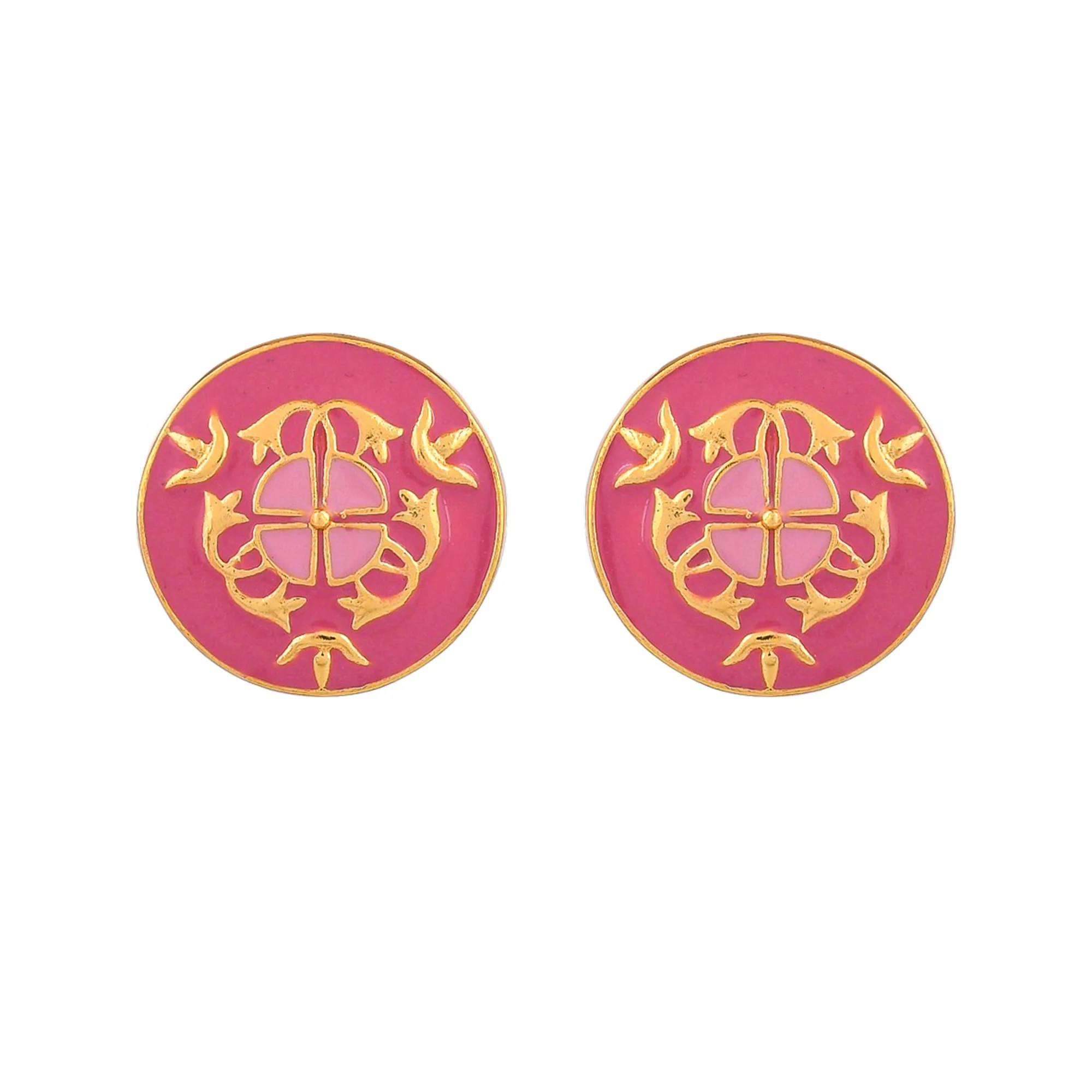 Enameled Elegance Pink Enamel Jewellery Set - Image 7