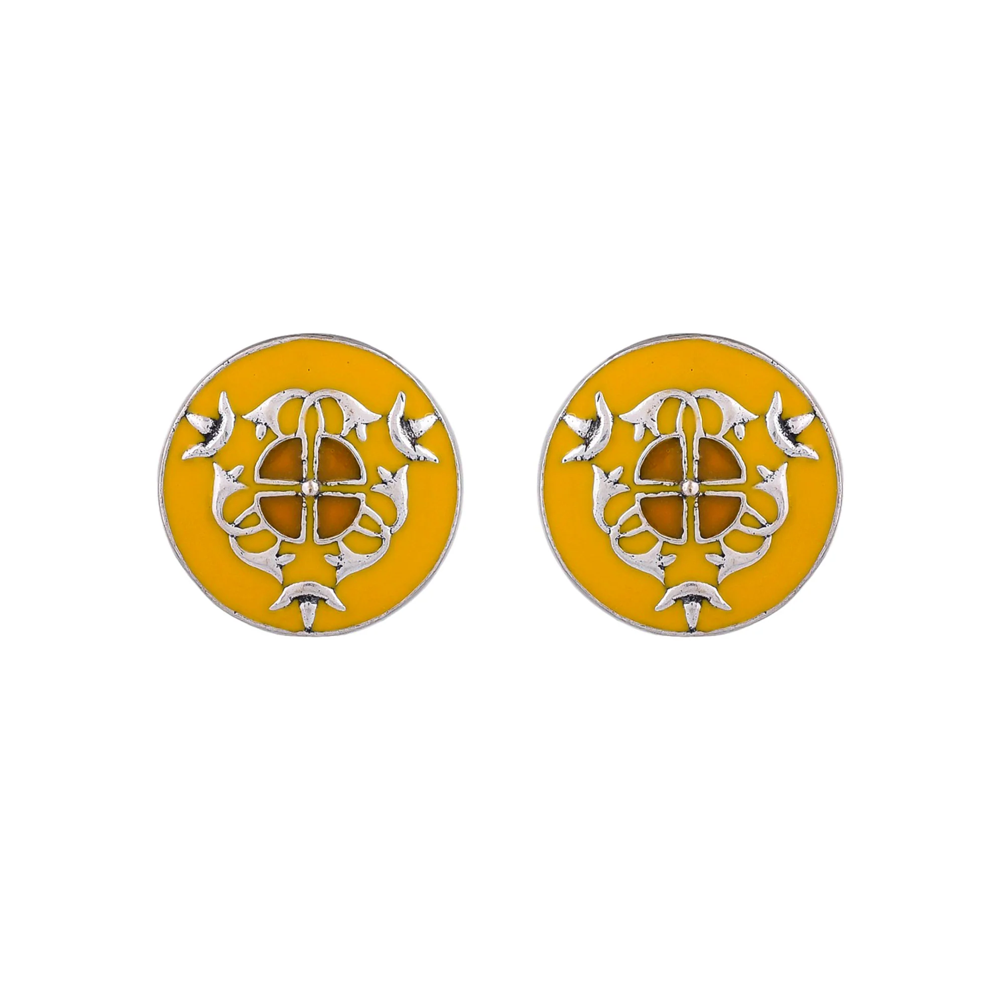 Enameled Elegance Silver Plated Jewellery Set - Image 6