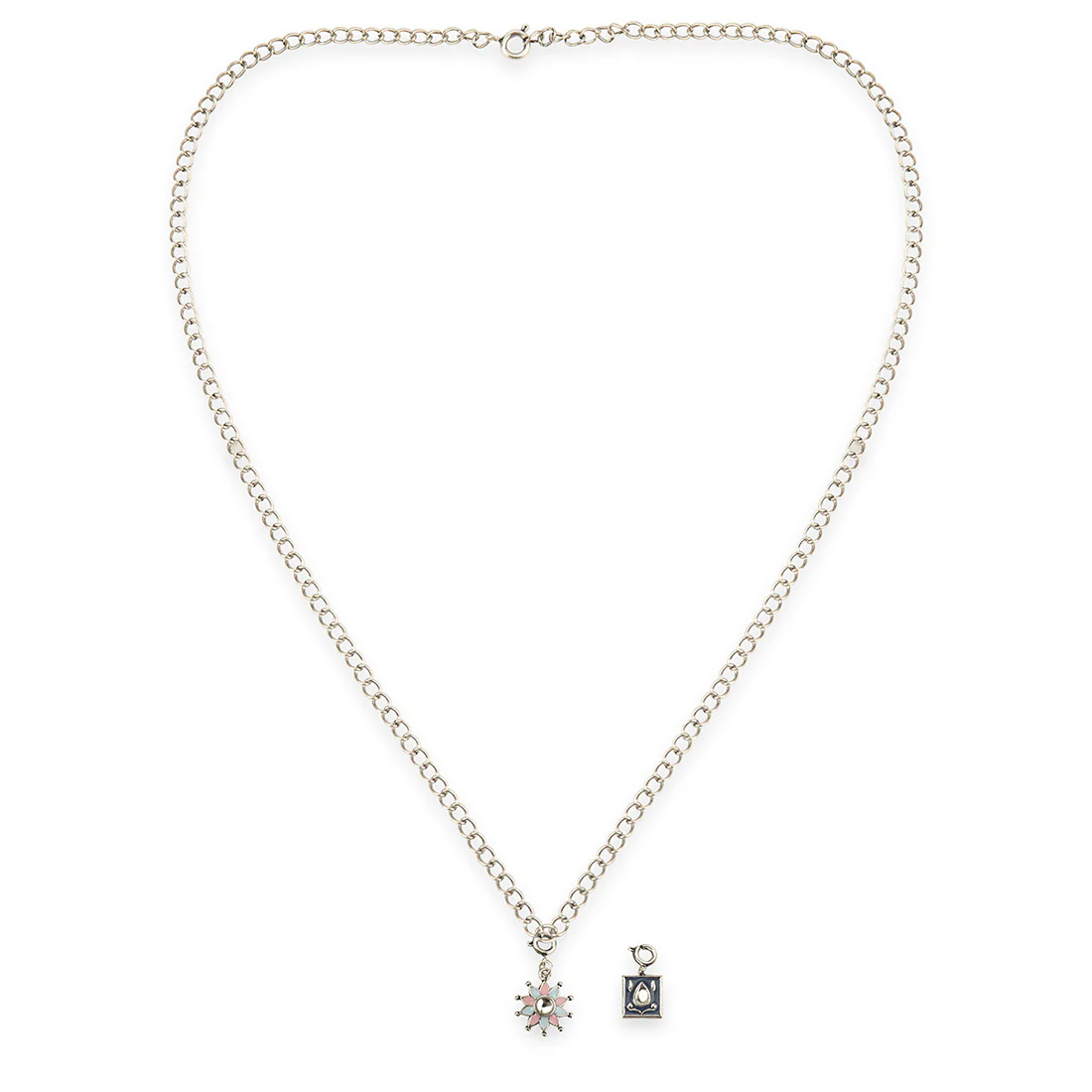 Enameled Floral Charms Pendant with Bracelet - Image 5