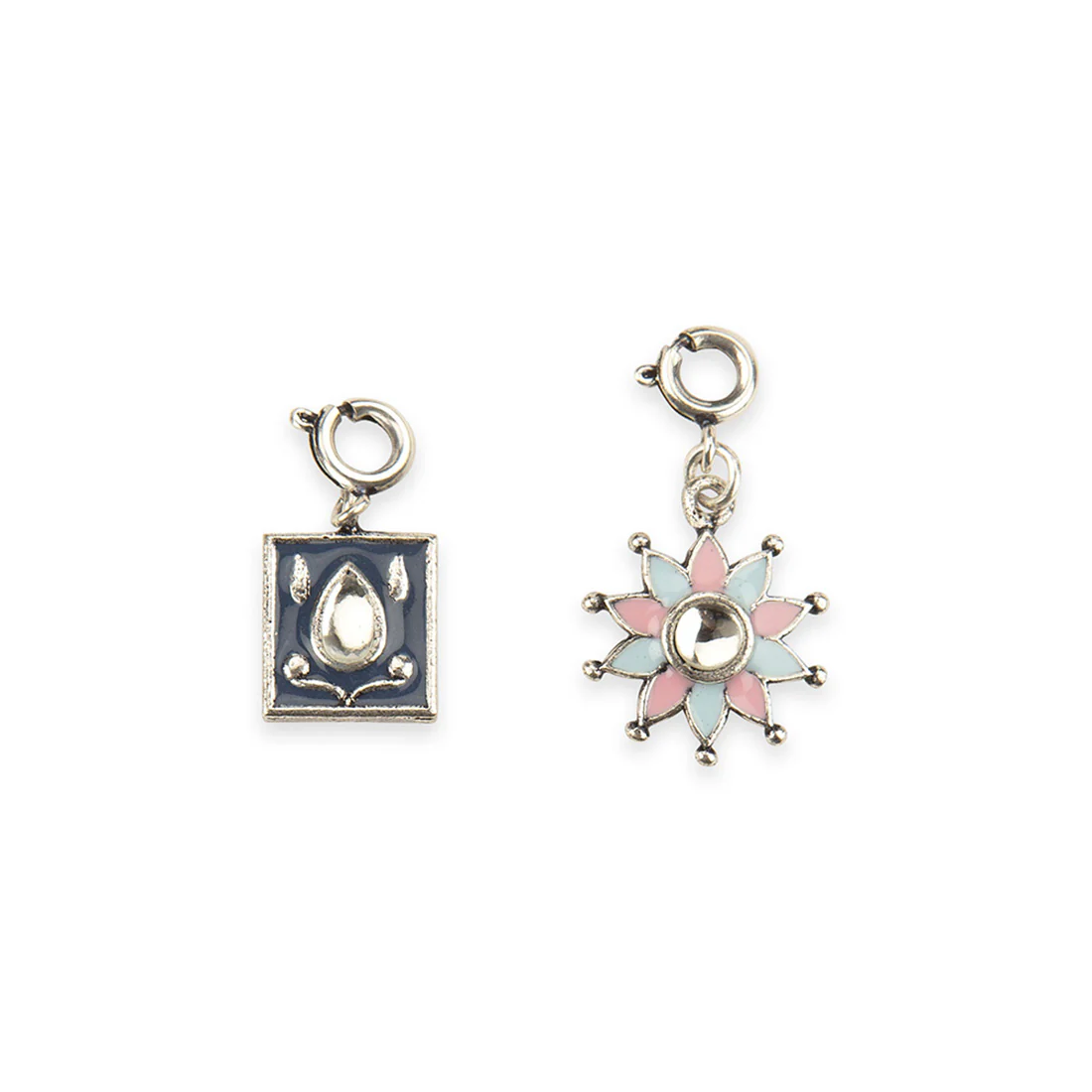 Enameled Floral Charms Pendant with Bracelet - Image 6