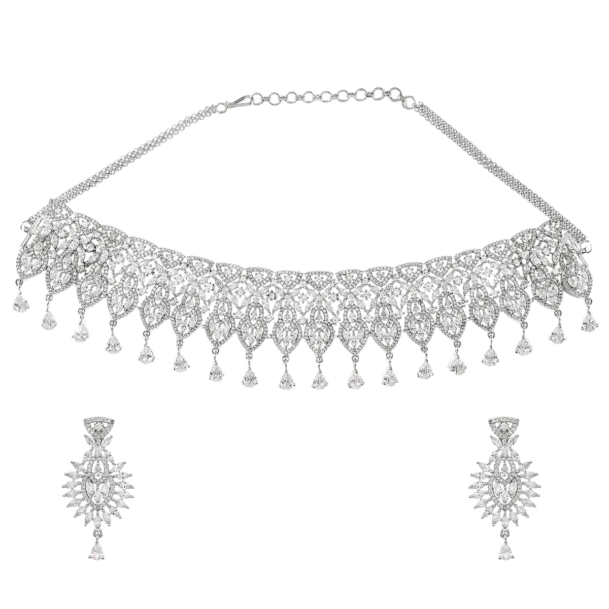 Sparkling Opulence Zircons Choker Jewellery Set - Image 3