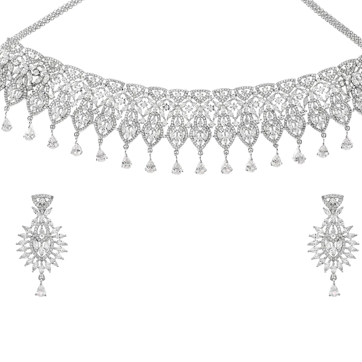 Sparkling Opulence Zircons Choker Jewellery Set - Image 4