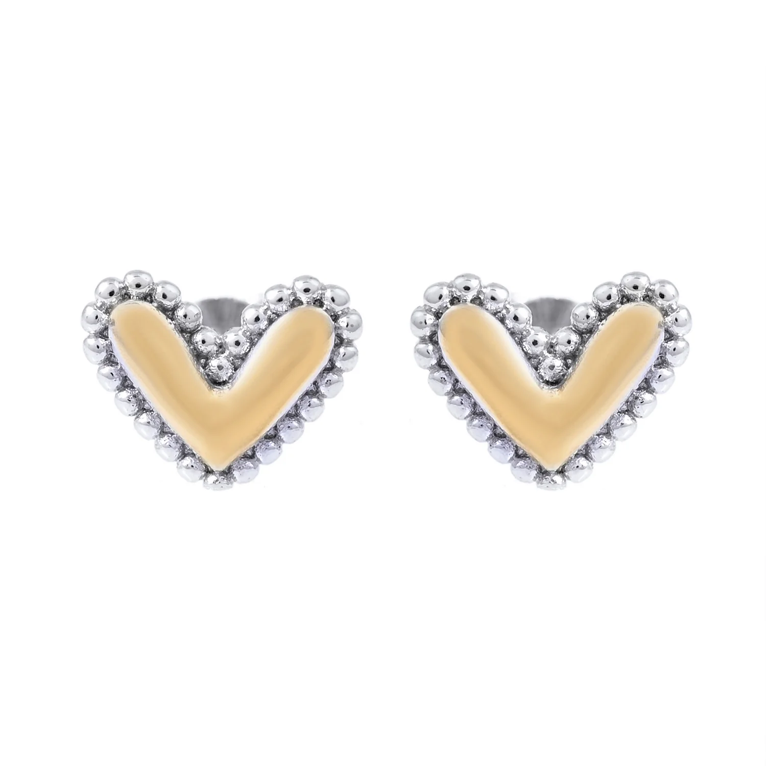 Endless Love Duogleam  Little Heart Sterling Silver Stud Earrings - Image 4