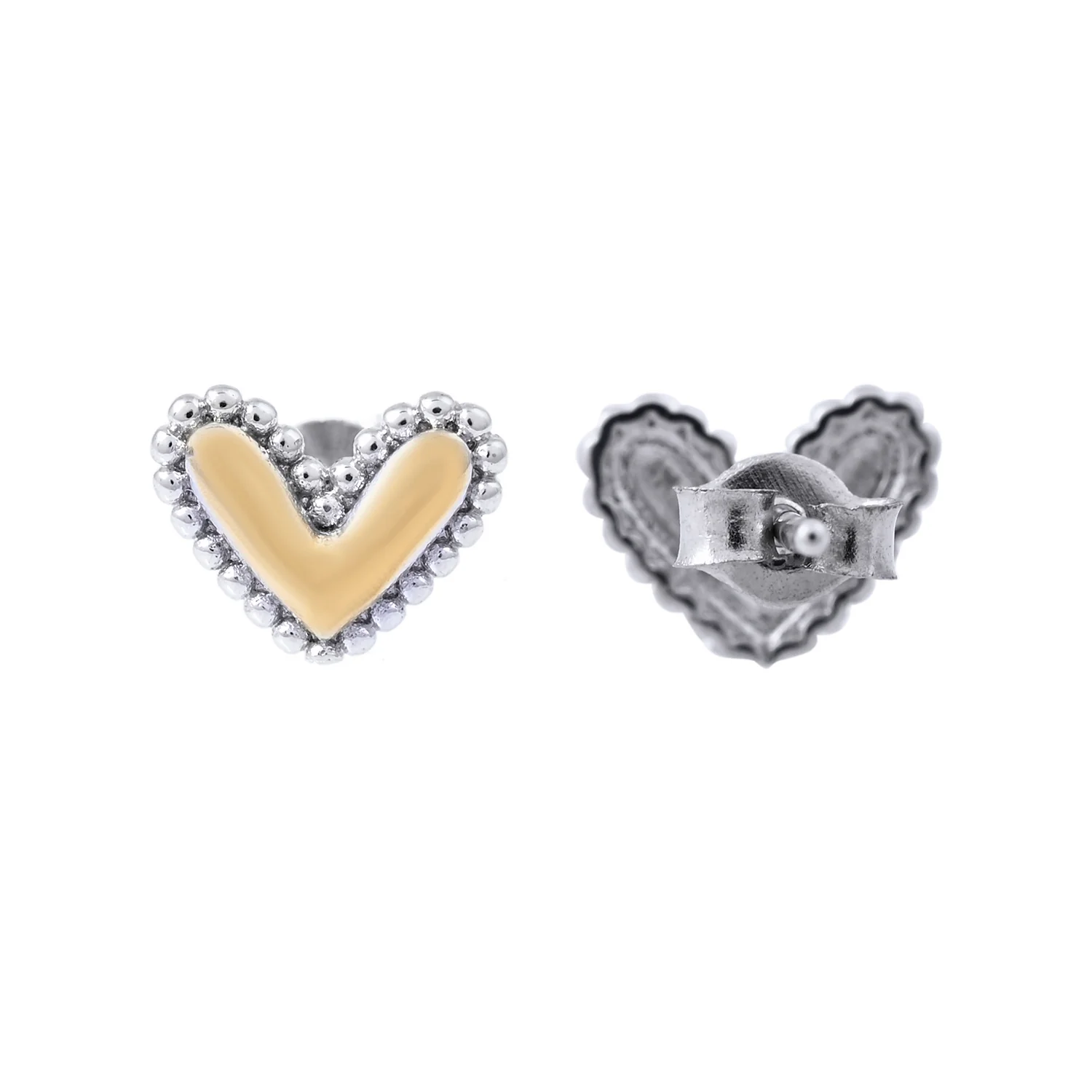 Endless Love Duogleam  Little Heart Sterling Silver Stud Earrings - Image 5