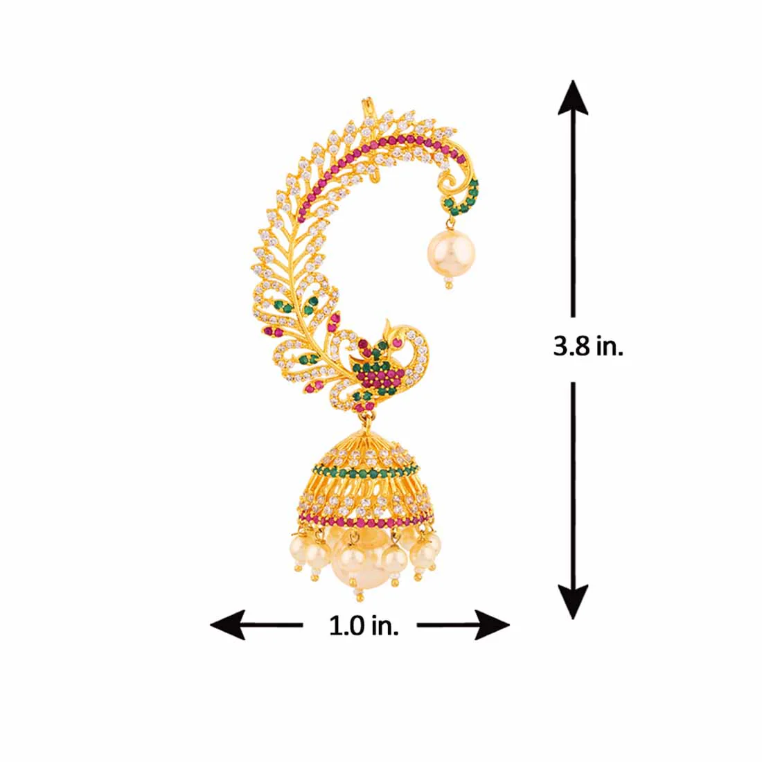 Ethnic Cuff Style Brass Earrings - Image 4