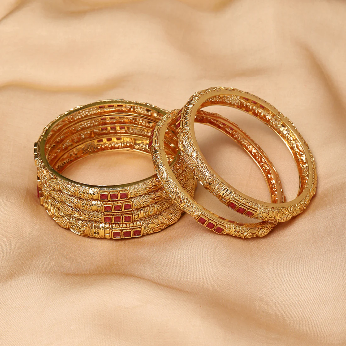 Ethnic Gold Brass Bracelets