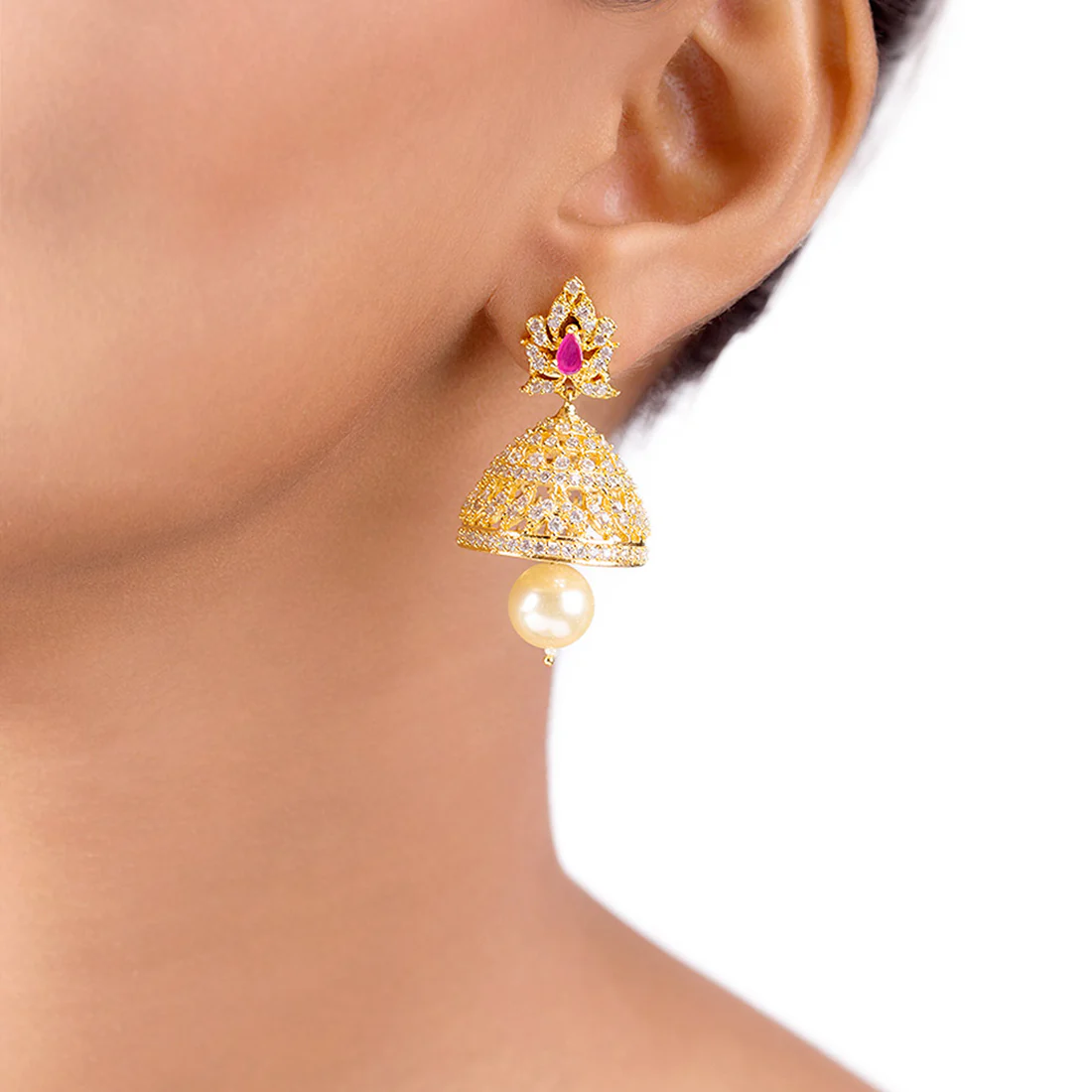 Ethnic Inspired Brass Earrings - Image 2