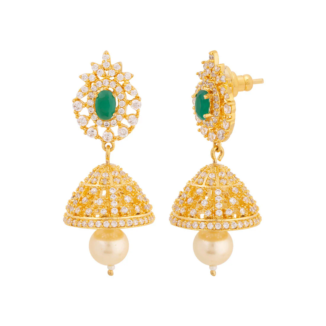 Ethnic Jhumka Drop Embellished Earrings - Image 4