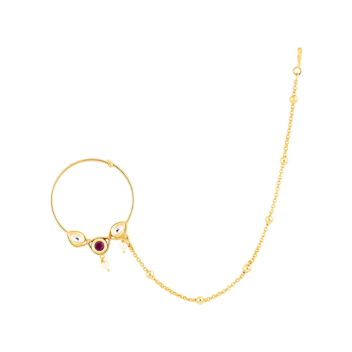 Ethnic Kundan Nose Pin - Image 3