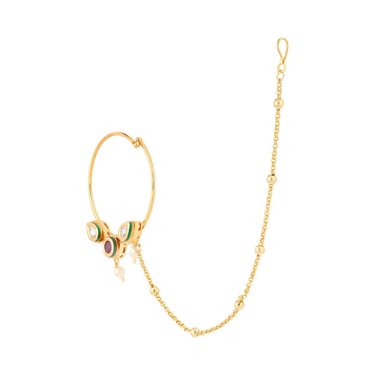 Ethnic Kundan Nose Pin - Image 4