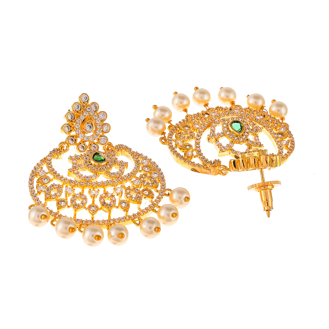 Ethnic Pearl Beads and CZ Jewellery Set - Image 5