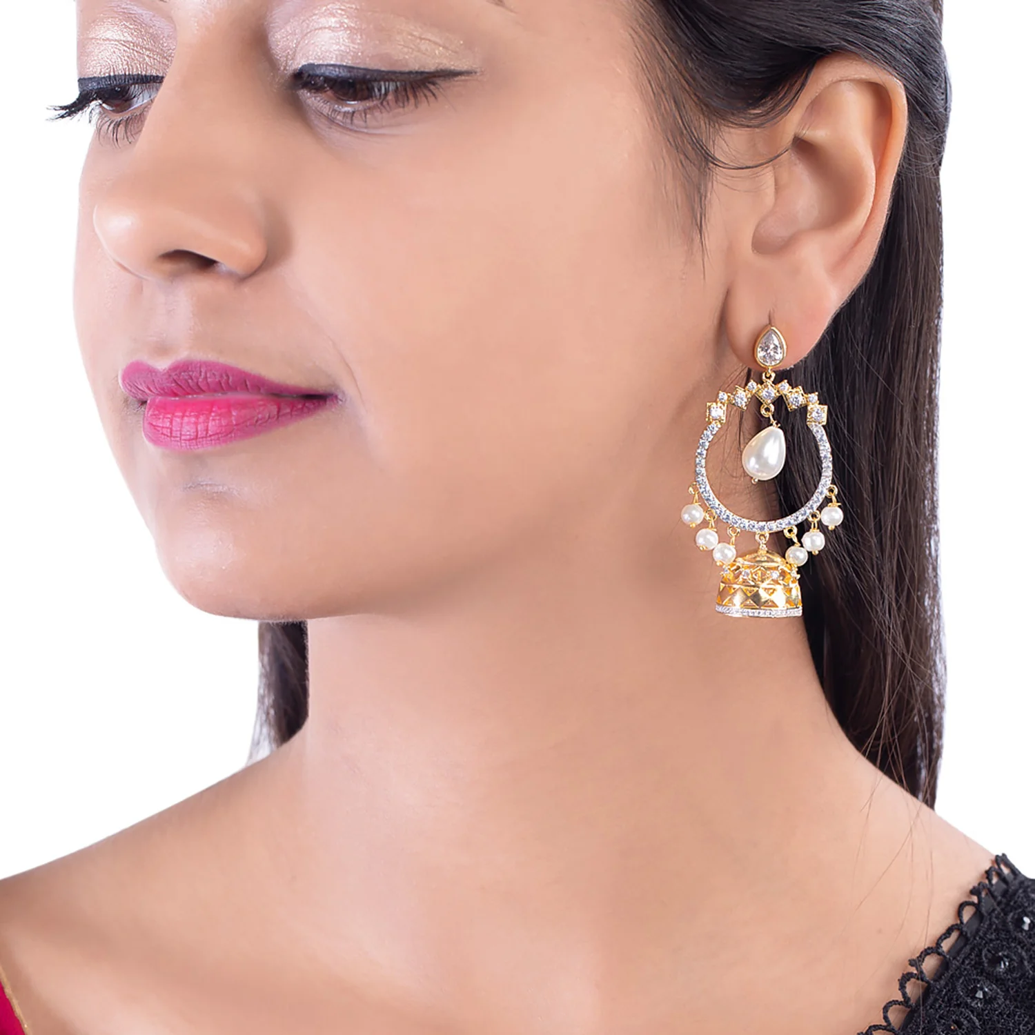 Ethnic Style Jhumka Drop Earrings - Image 2