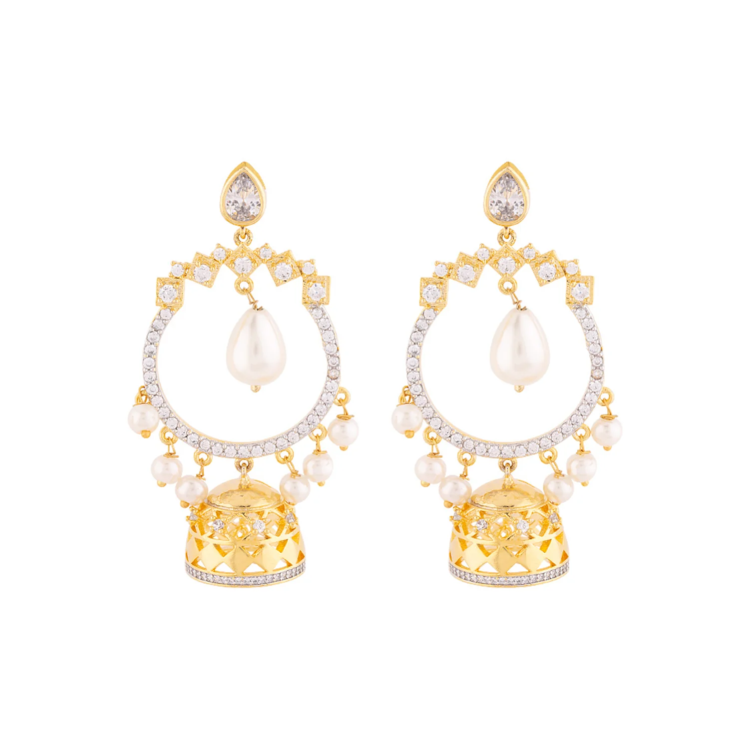 Ethnic Style Jhumka Drop Earrings - Image 3