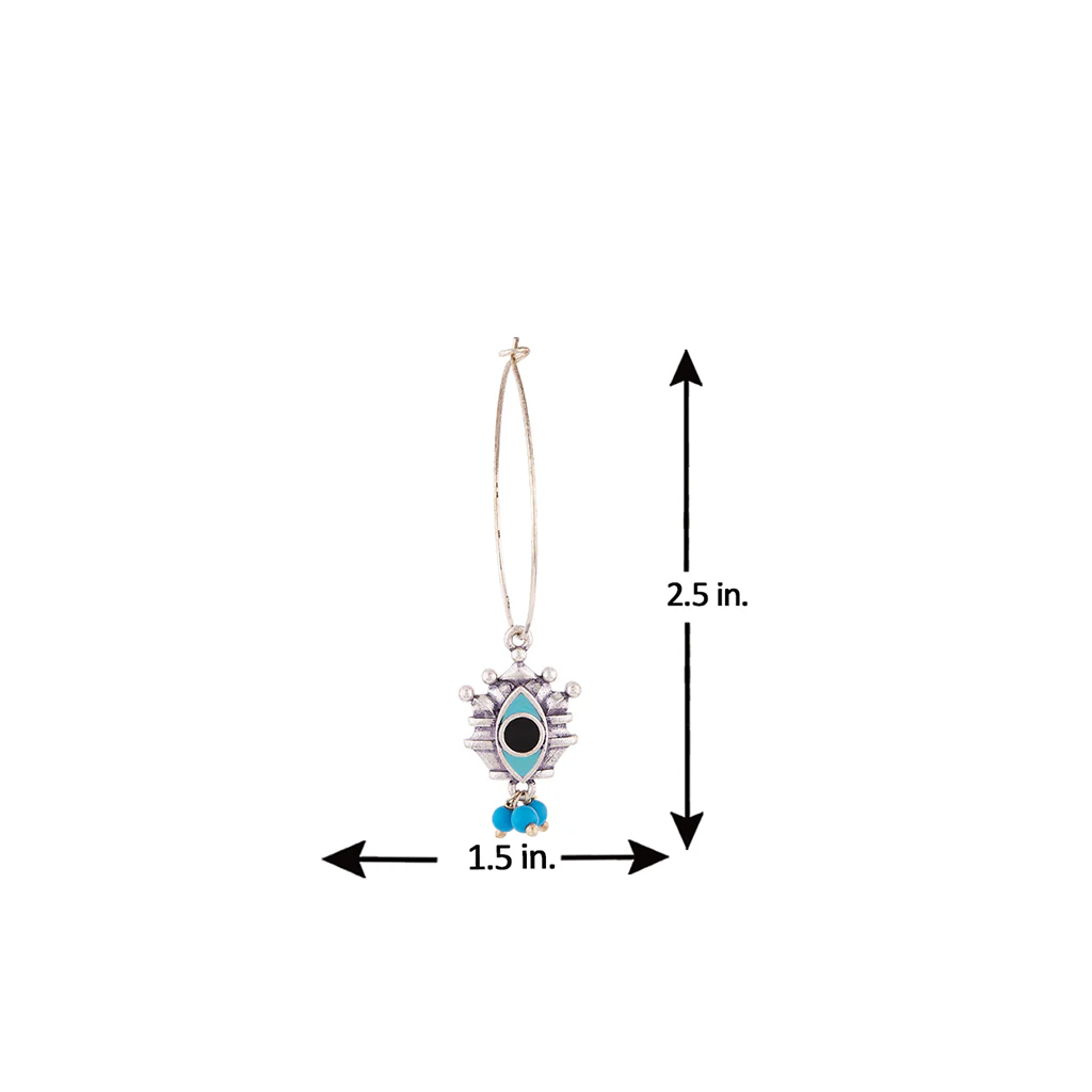 Evil Eyes Charms Hoop Earrings - Image 10