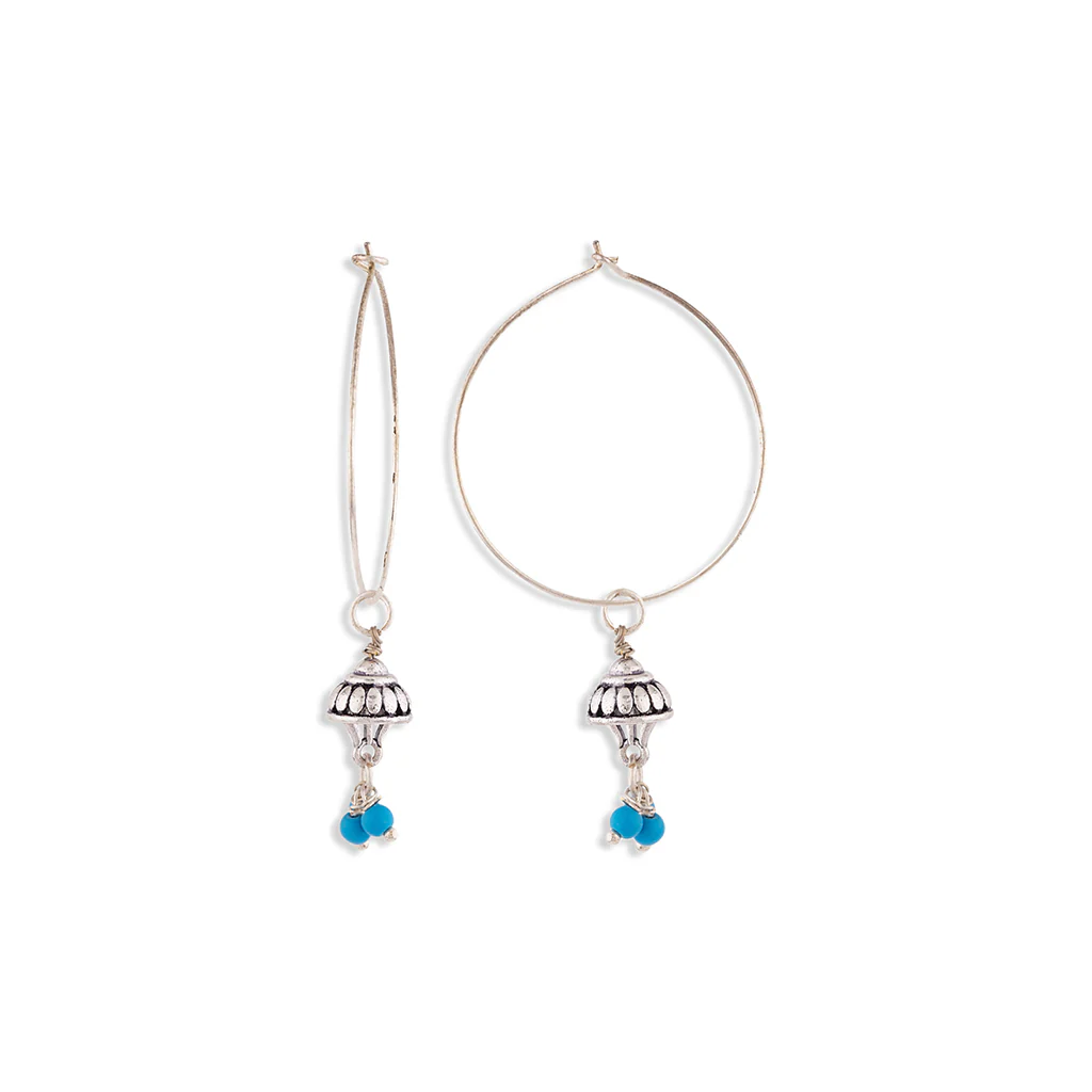 Evil Eyes Charms Hoop Earrings - Image 5