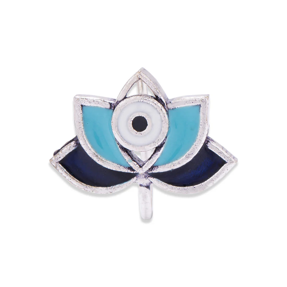 Evil Eyes Enameled Floral Nose Pin - Image 3