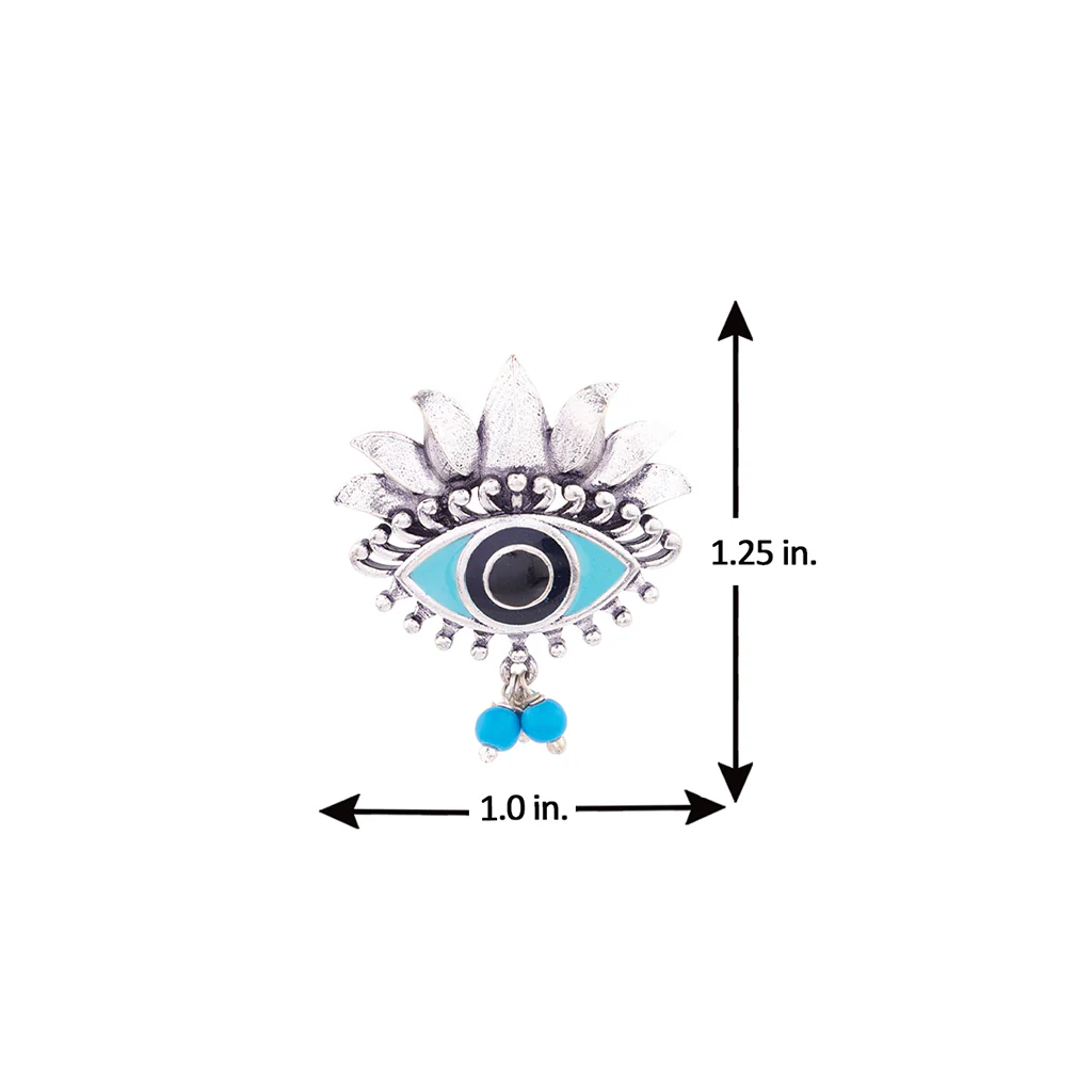 Evil Eyes Enameled Stud Style Earrings - Image 6