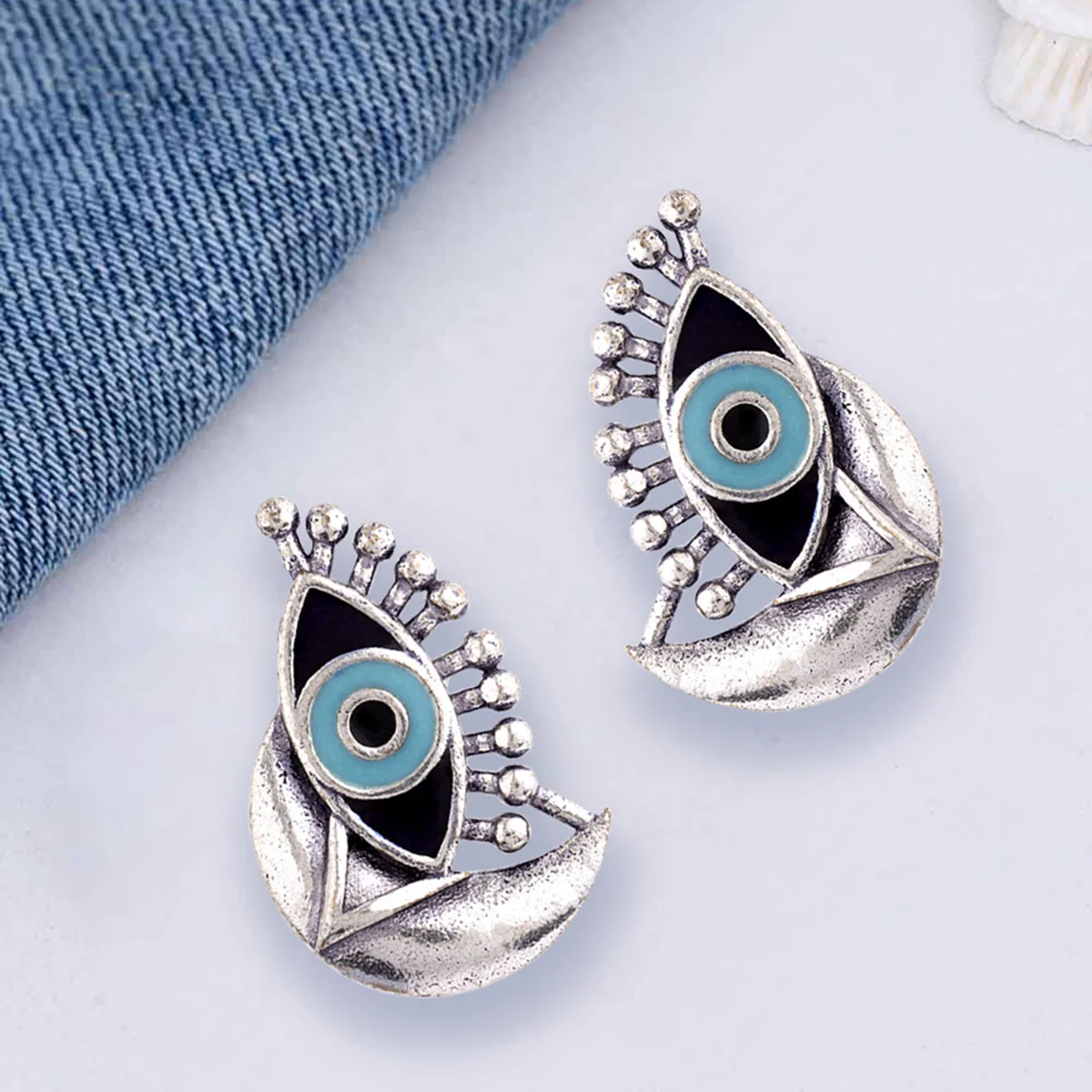 Evil Eyes Eye Motif Earrings