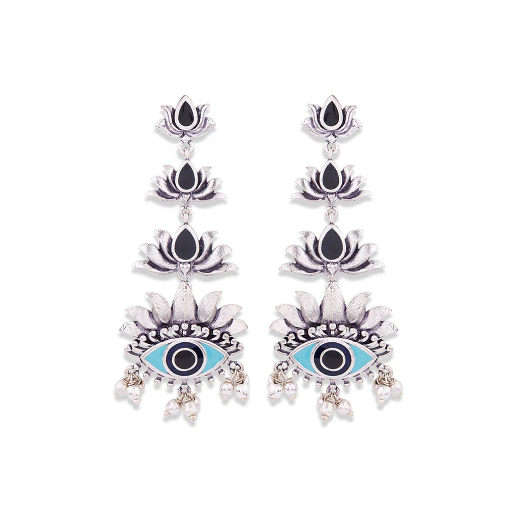 Evil Eyes Layered Style Drop Earrings - Image 3