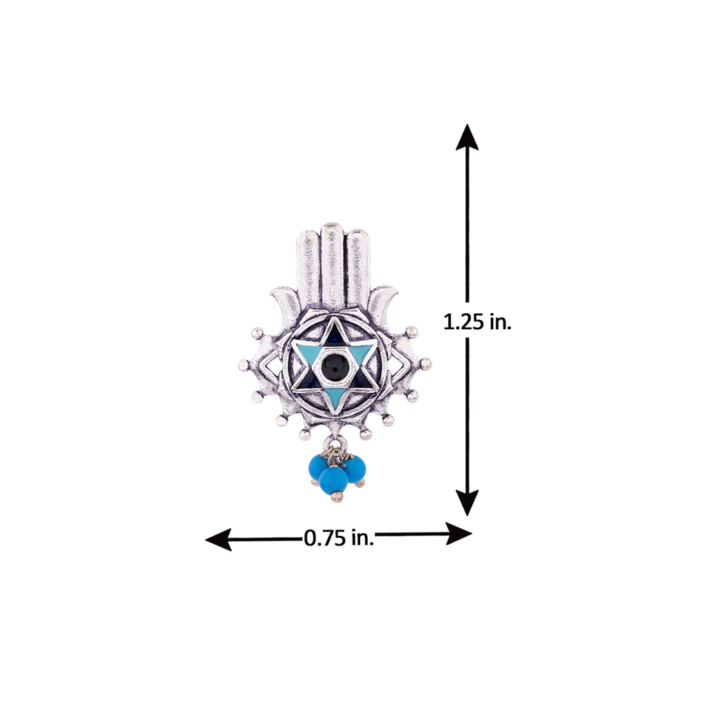 Evil Eyes Lightly Embellished Hamsa Earrings - Image 6