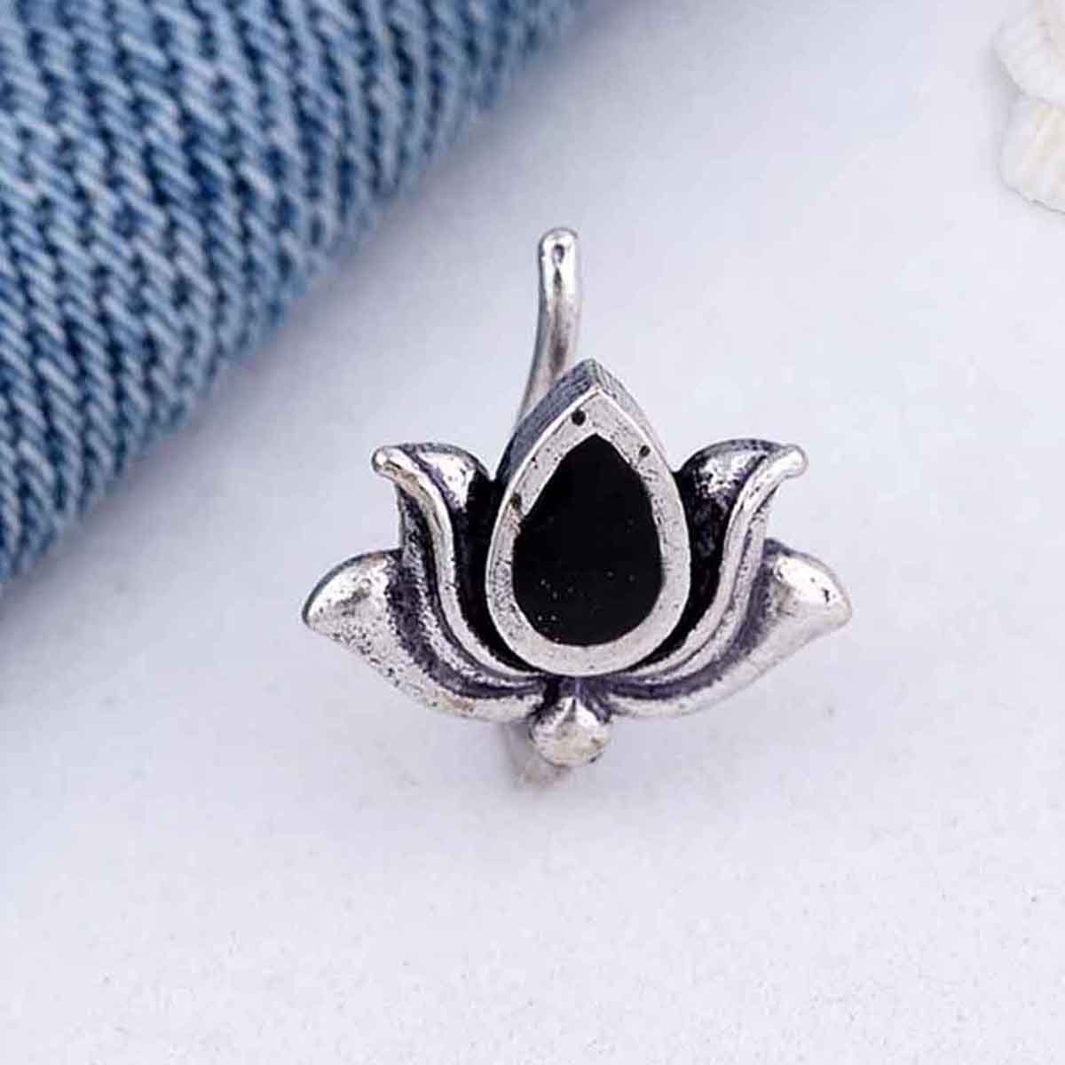 Evil Eyes Lotus Nose Pin