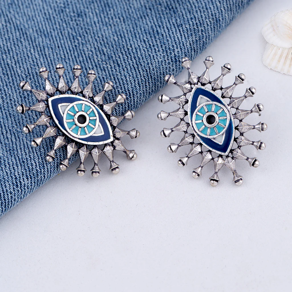 Evil Eyes Spokes Earrings