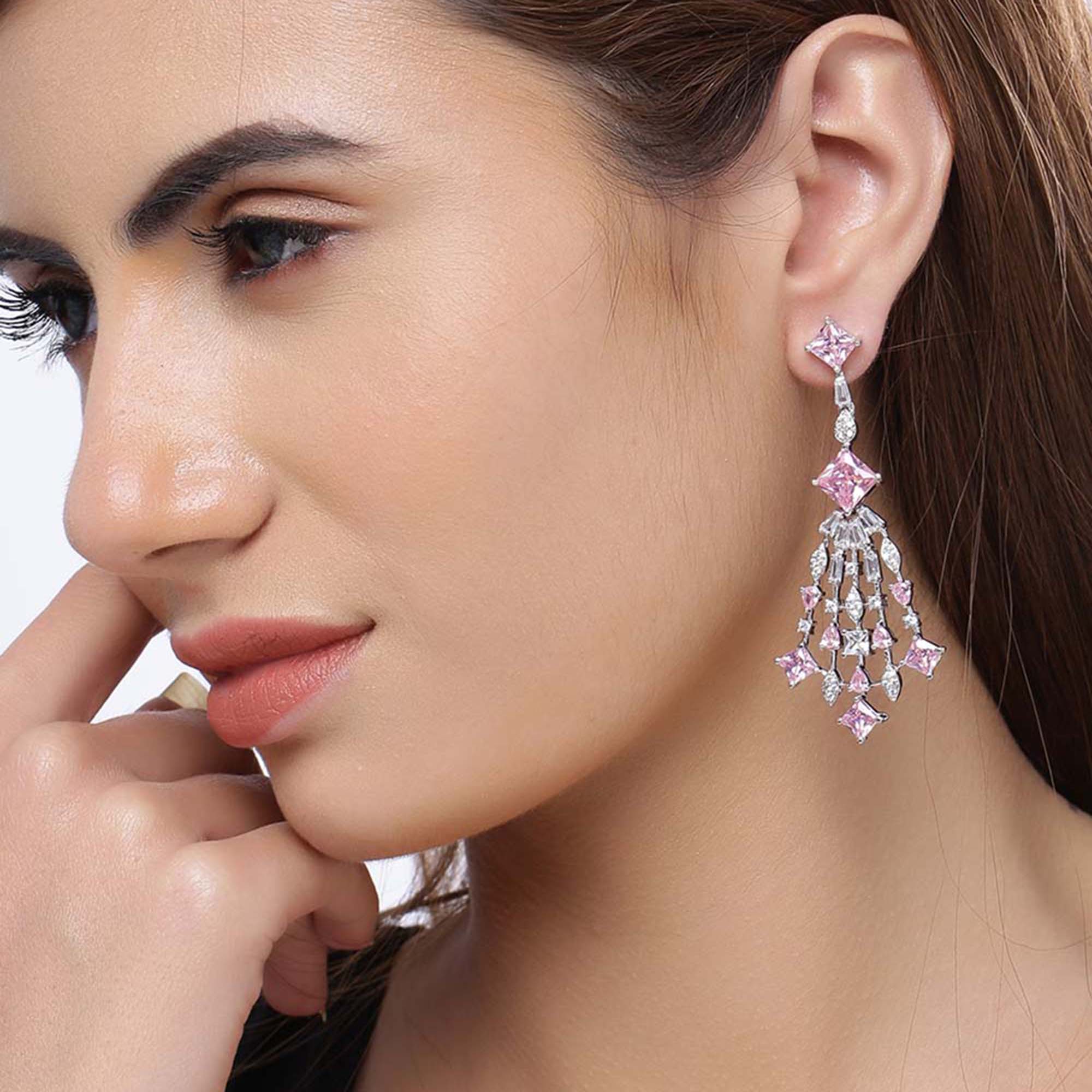 Fairy Tale Gems Embellished Drop Earrings - Image 2