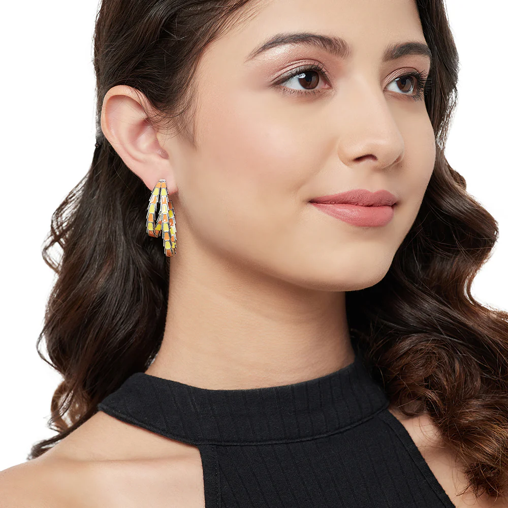 Fashion Trendy Hoops Brass Earrings - Image 2