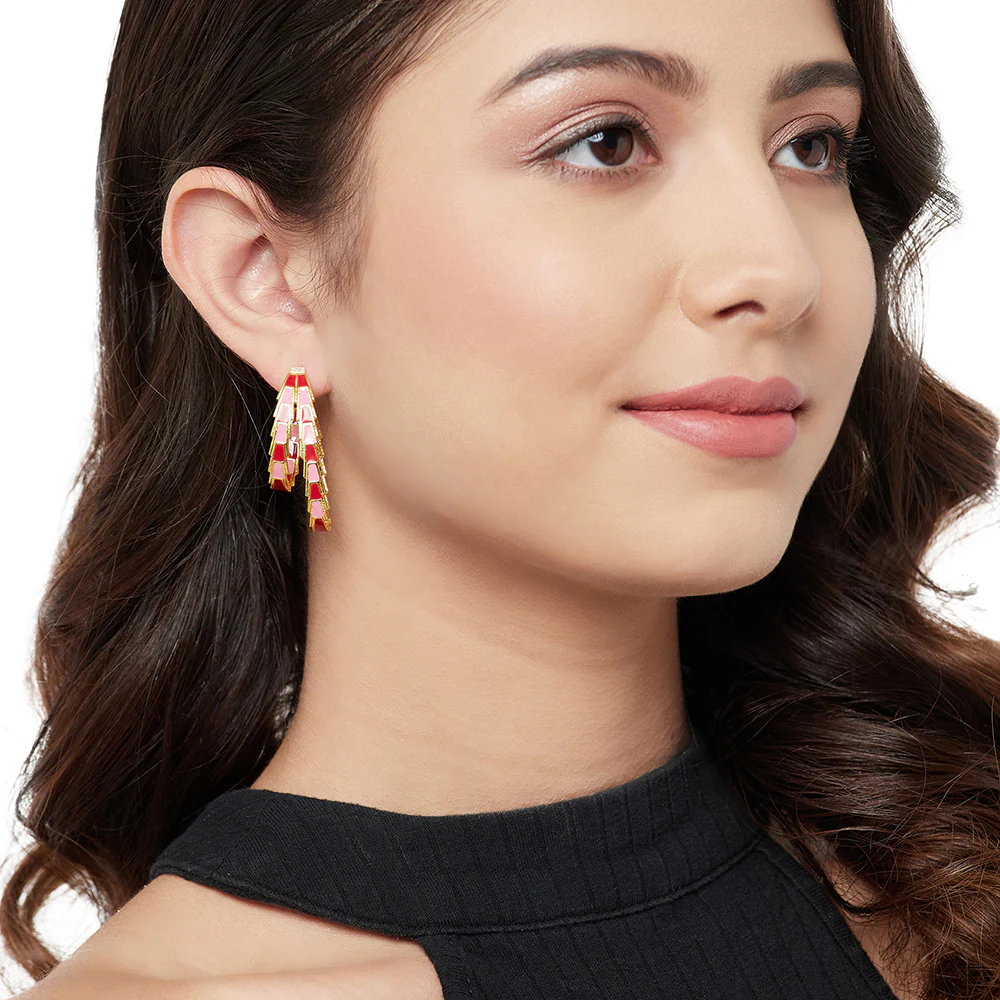 Fashion Trendy Hoops Brass Earrings - Image 2