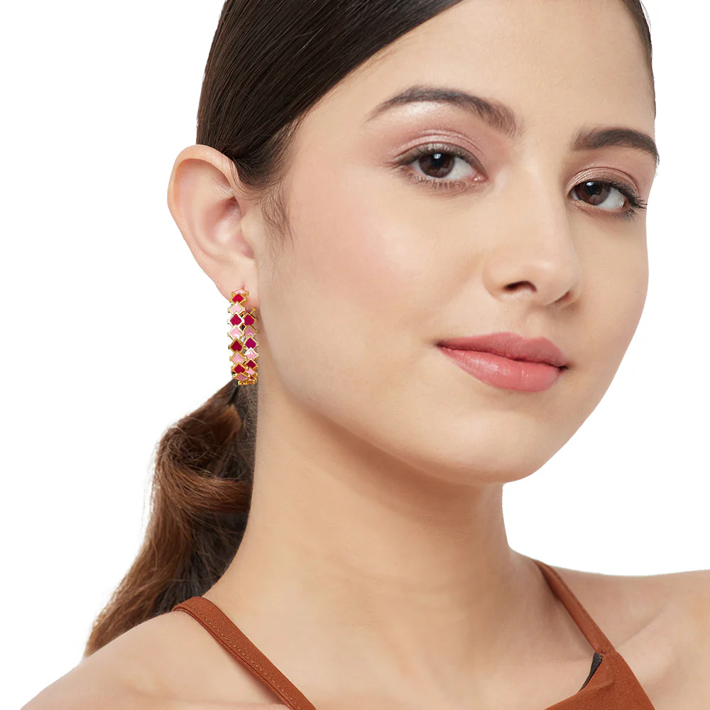 Fashion Trendy Hoops Brass Earrings - Image 2