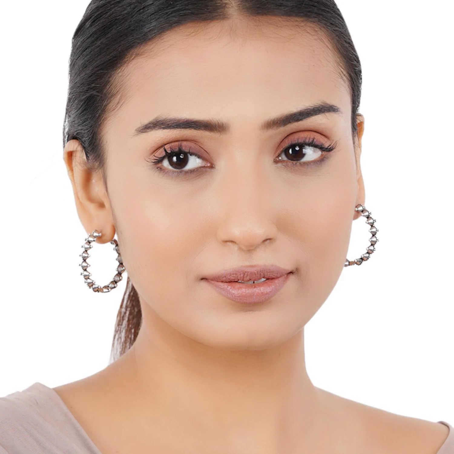 Fashion Trendy Hoops Brass Earrings - Image 2