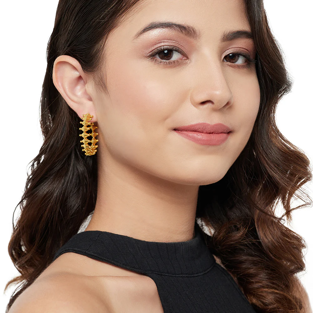 Fashion Trendy Hoops Brass earrings - Image 2