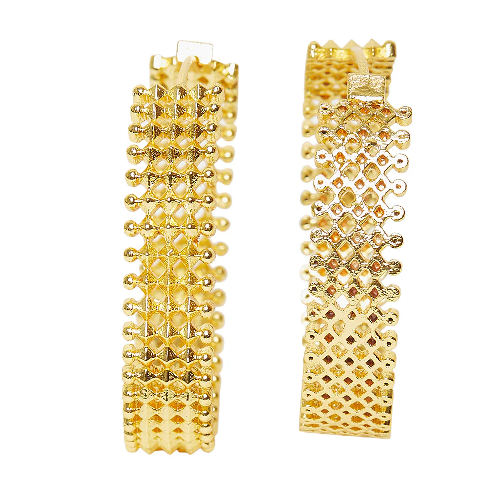Fashion Trendy Hoops Brass Earrings - Image 3