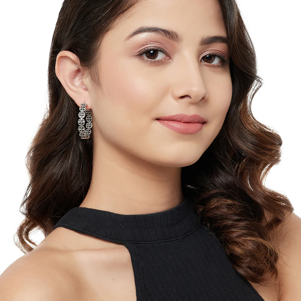 Fashion Trendy Hoops Brass earrings - Image 2